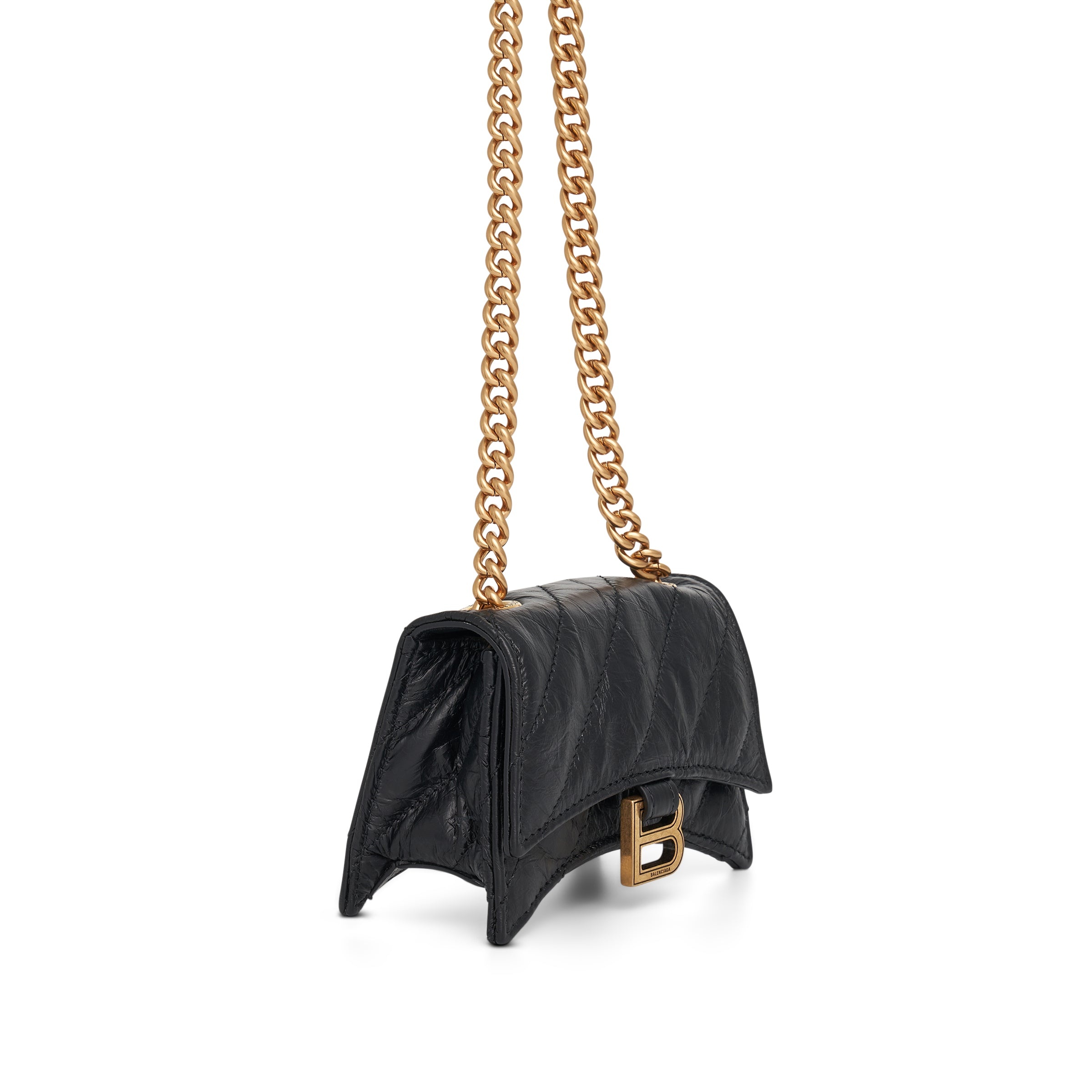 Crush Chain Mini Bag in Black - 2