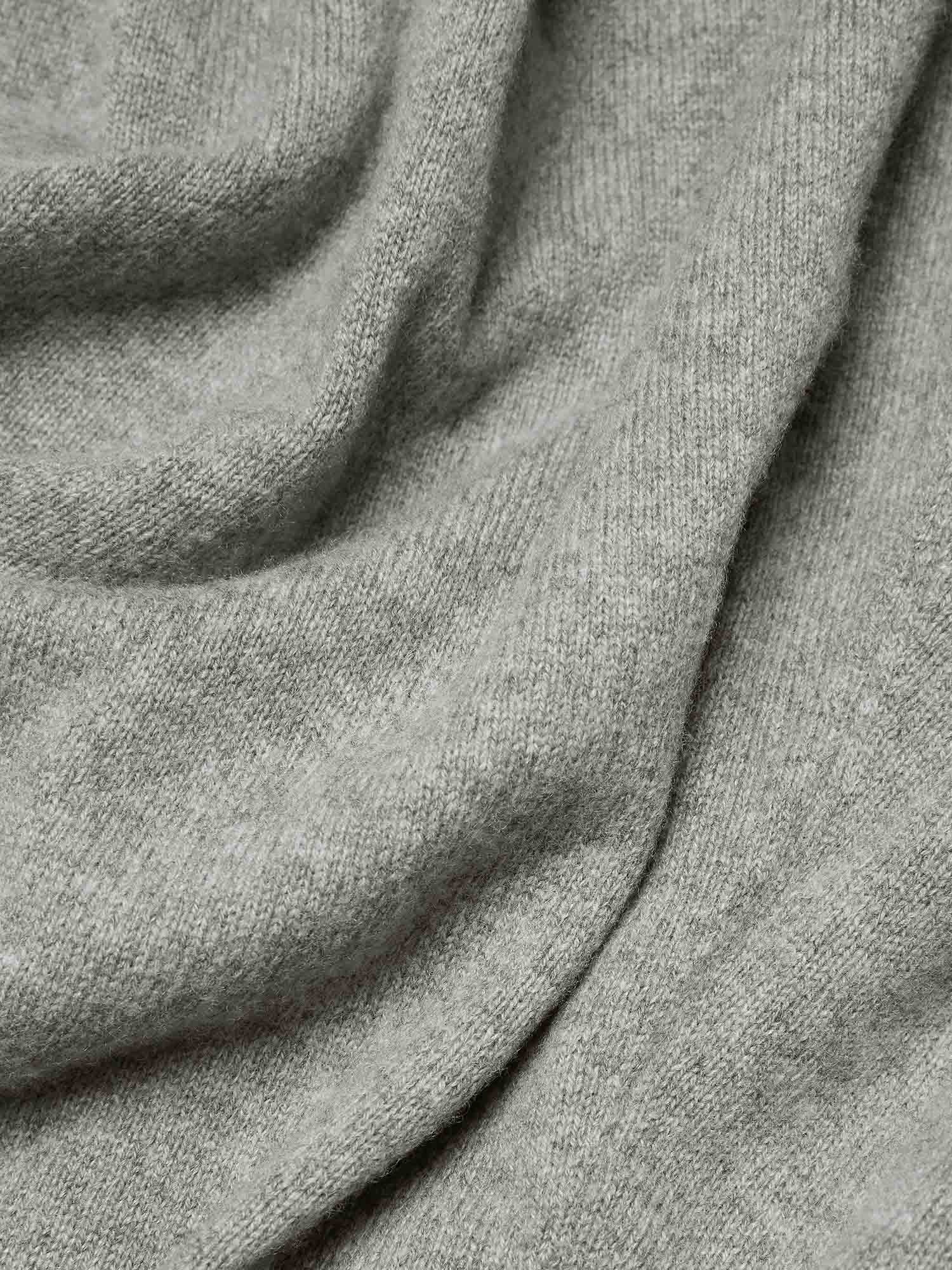 Mens Recycled Cashmere Crewneck Sweatshirt - Pale Grey Melange - 4