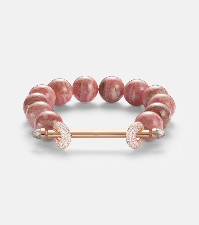 Chakra 18kt rose gold beaded bracelet with gemstones 1