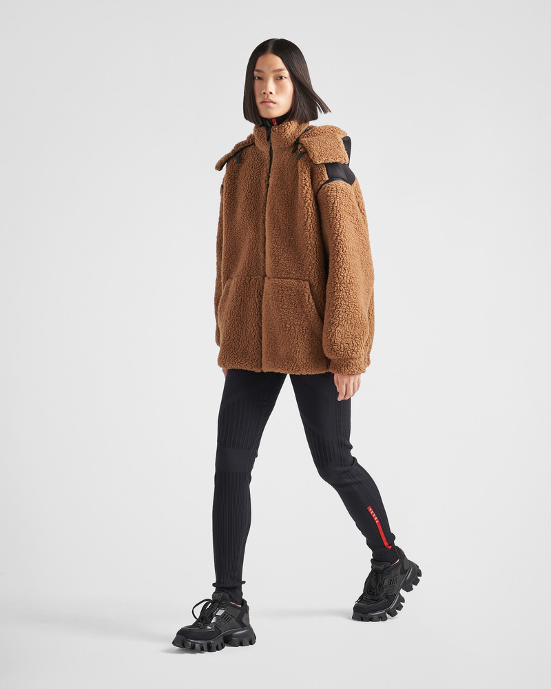 Prada Double fleece and recycled technical fabric jacket outlook