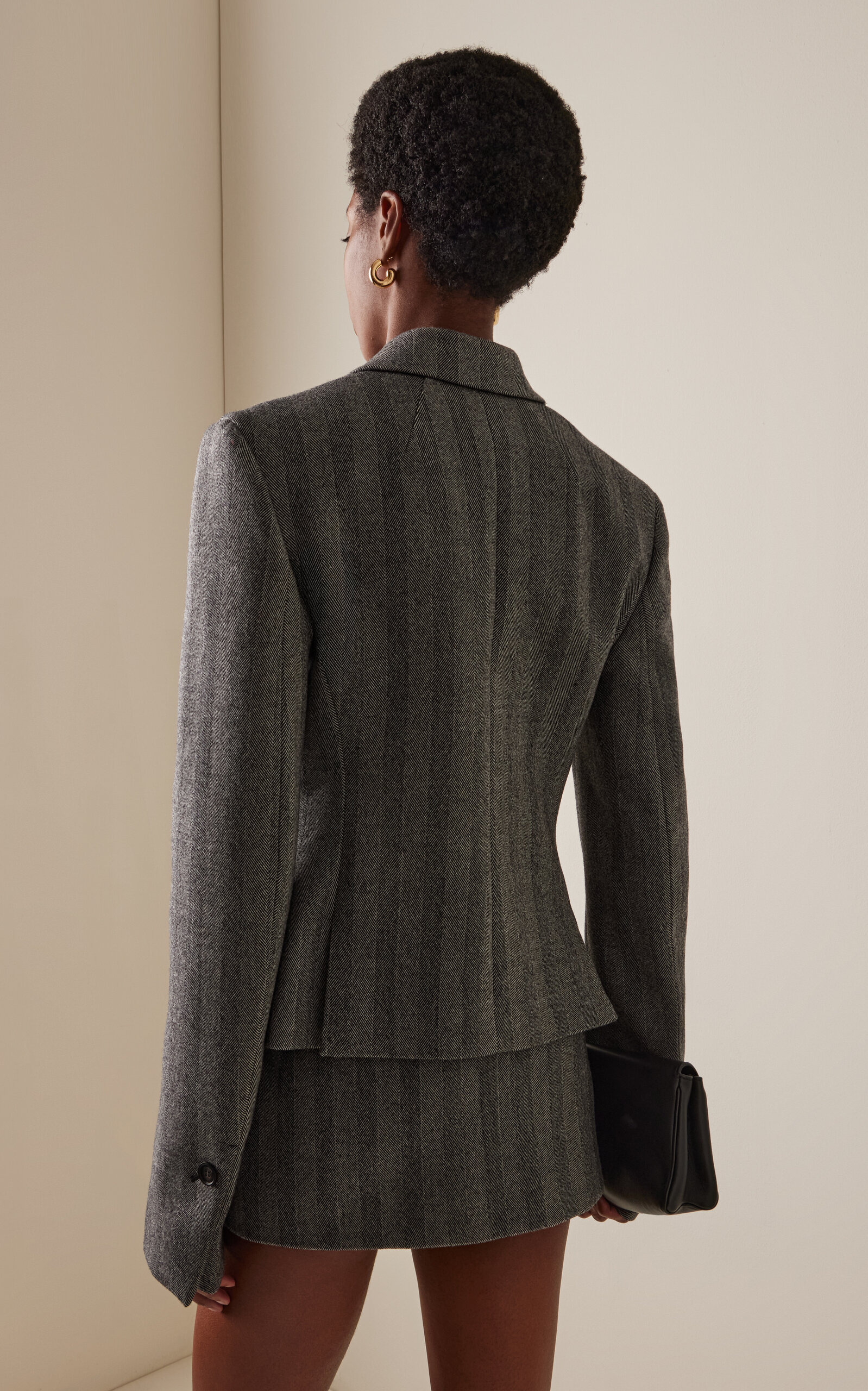 Herringbone Stretch-Wool Blazer stripe - 4