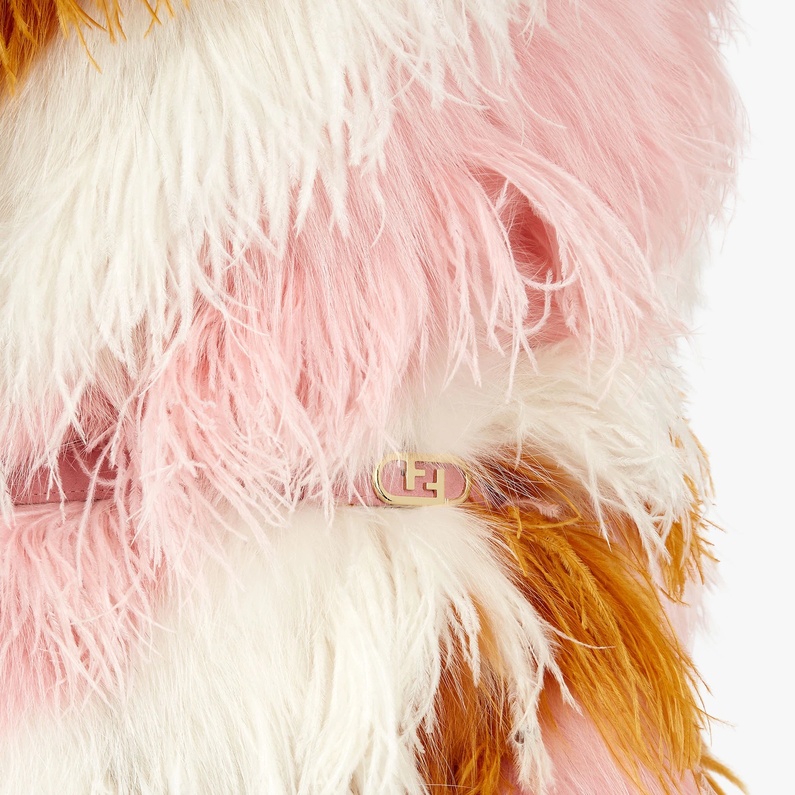 Multicolor fox-fur and feather coat - 3