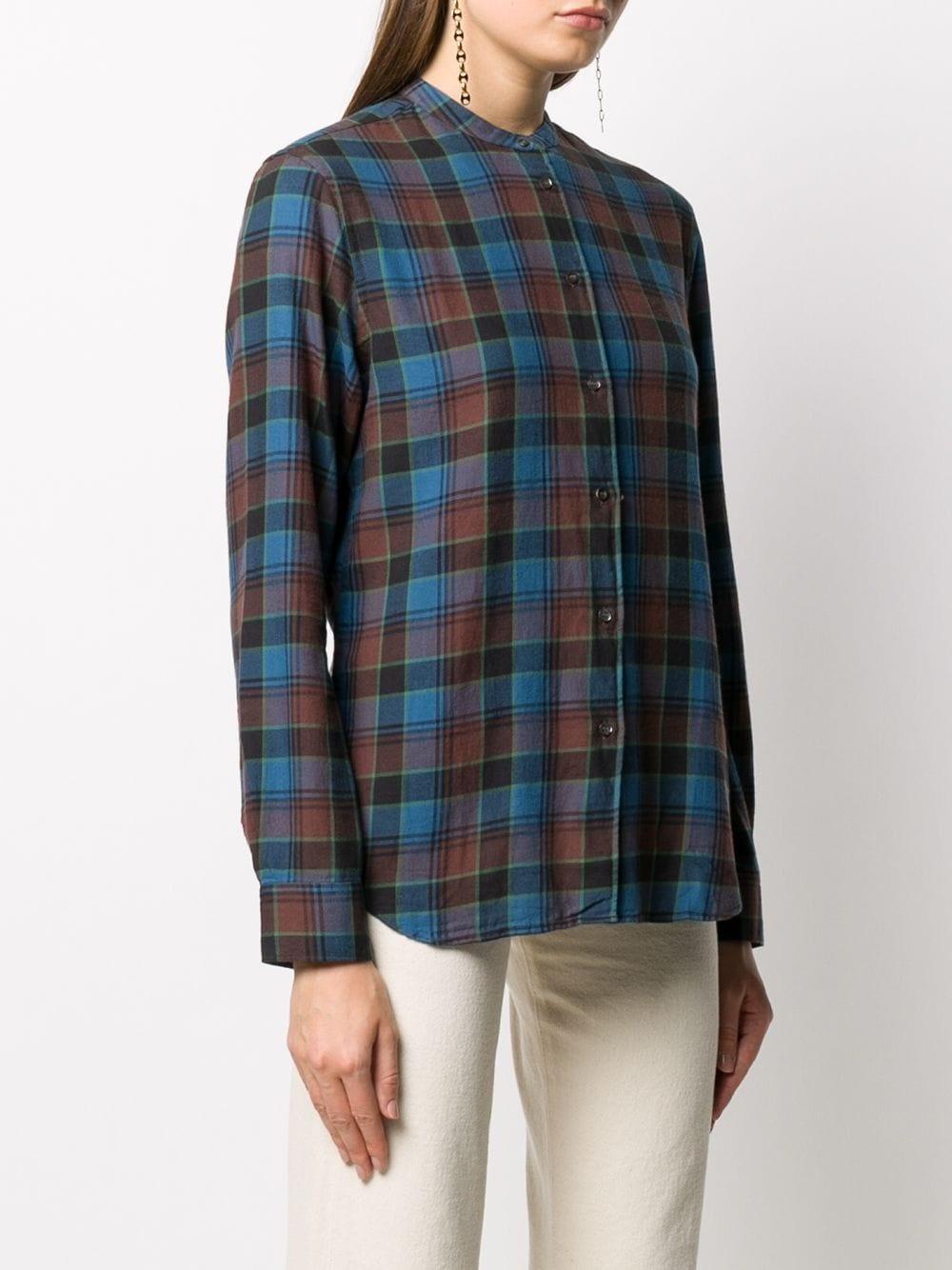 tartan check buttoned shirt - 3