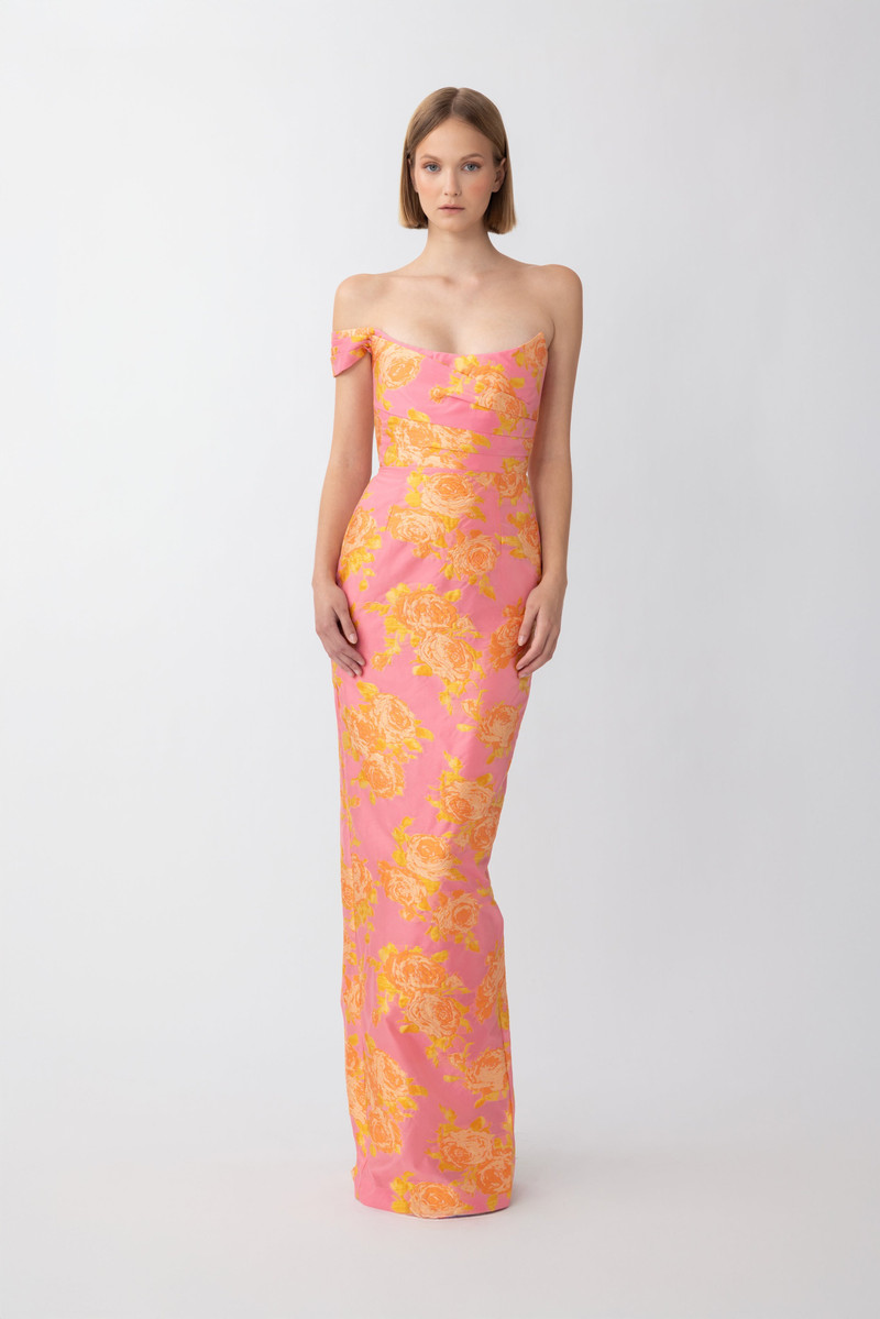 SAU LEE JACKSON JACQUARD GOWN outlook