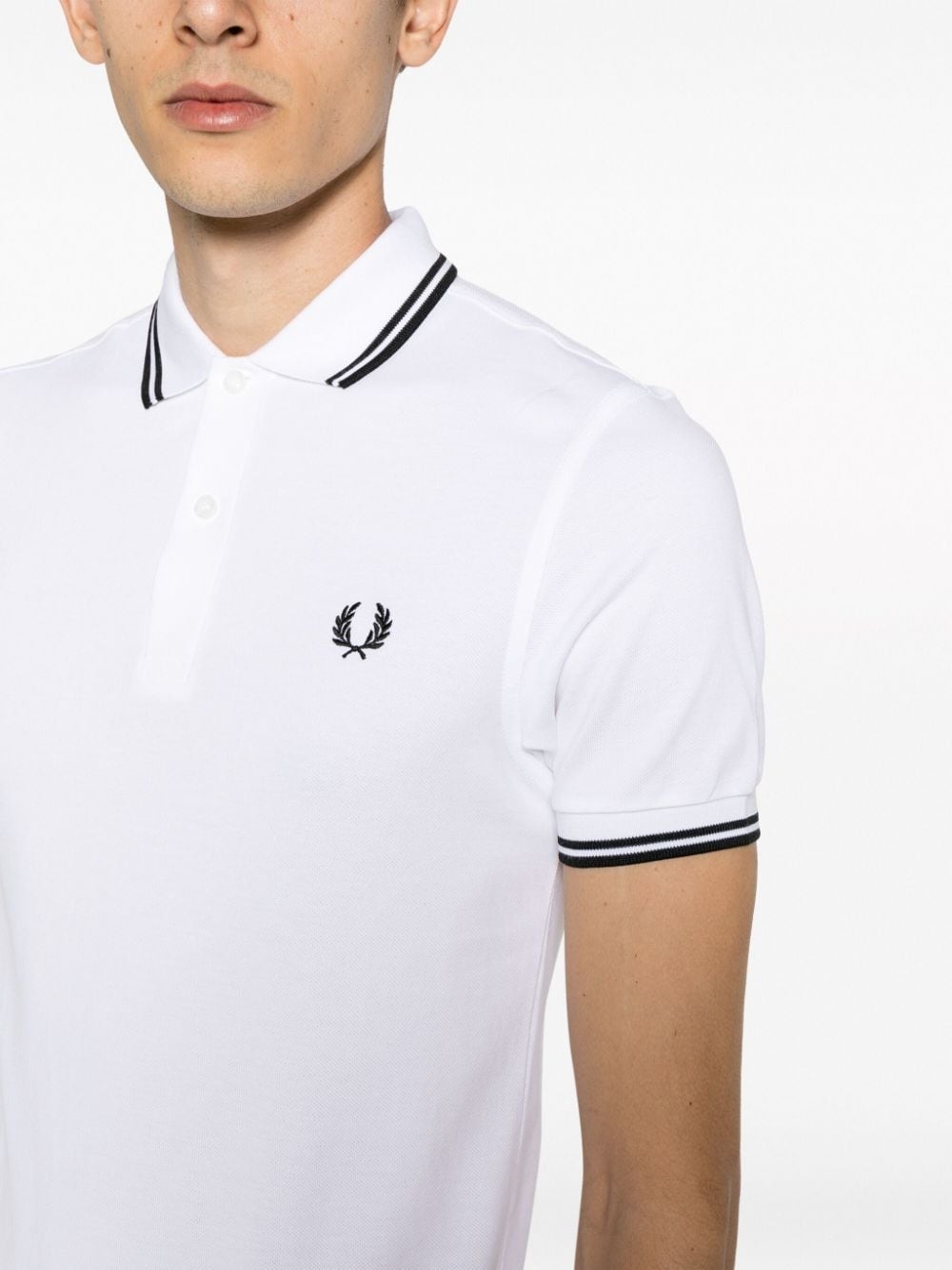 logo-embroidered cotton polo shirt - 5