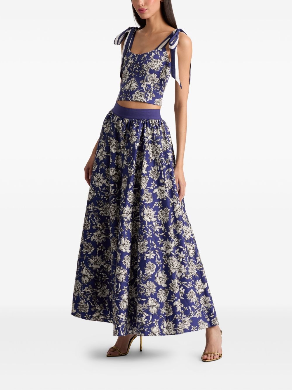 Blanca floral-print tie-shoulder top - 3