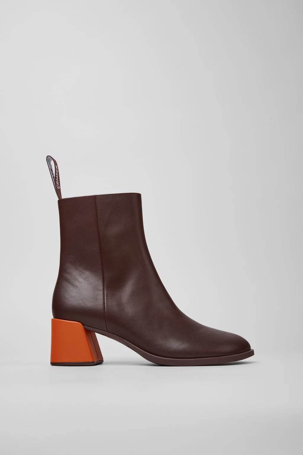 Twins Burgundy Leather Mid Boots for Women. - 1