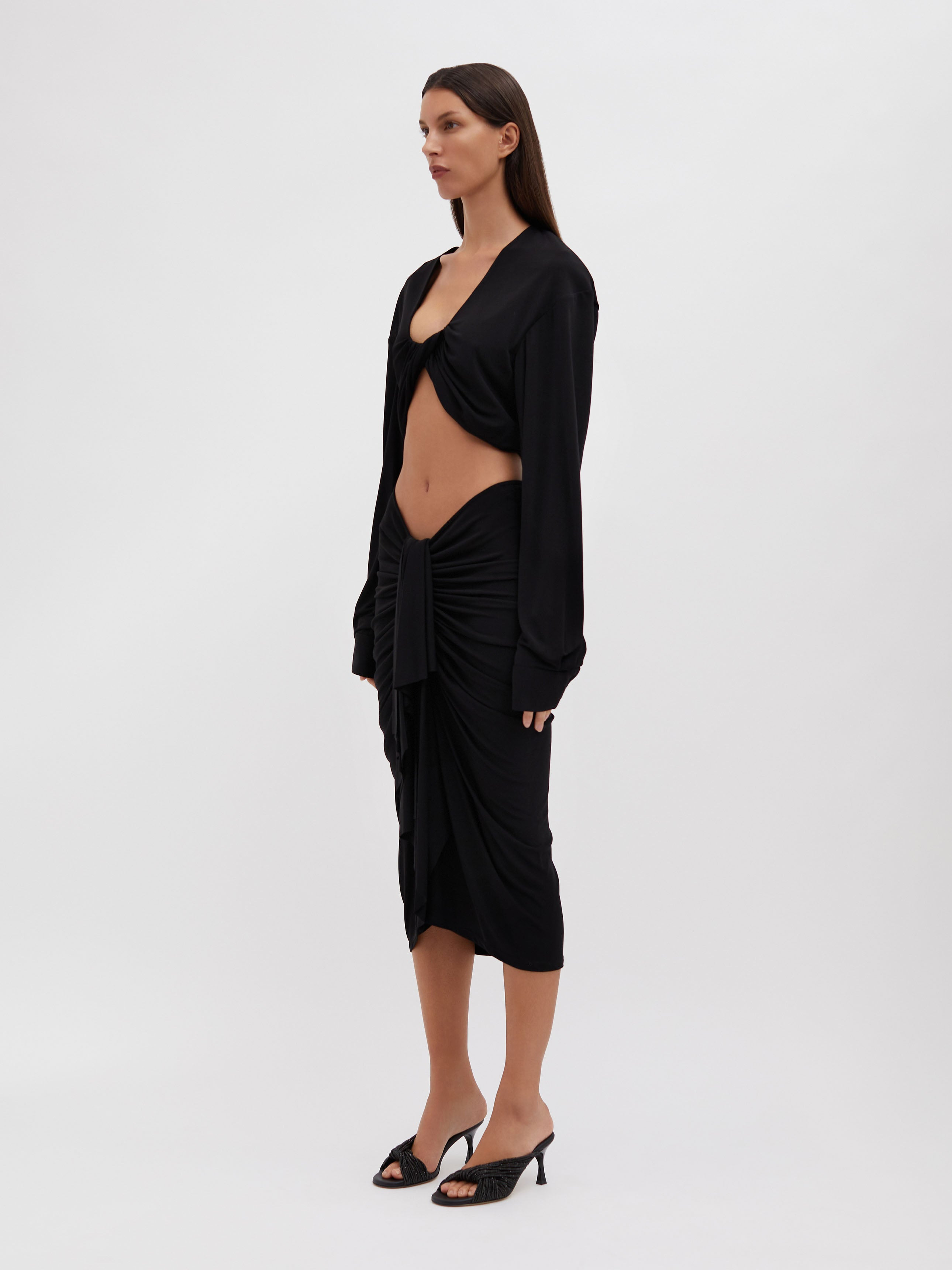 Vivenda Drape Long Sleeve Top - 3
