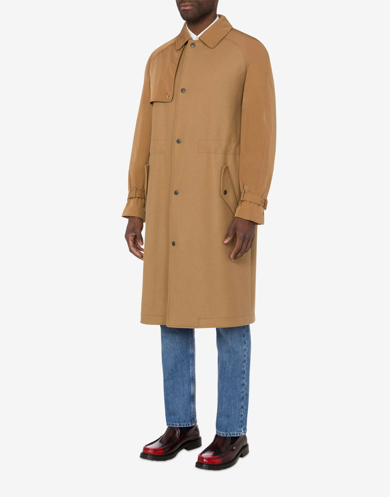 Moschino WOOL CLOTH AND NYLON COAT outlook