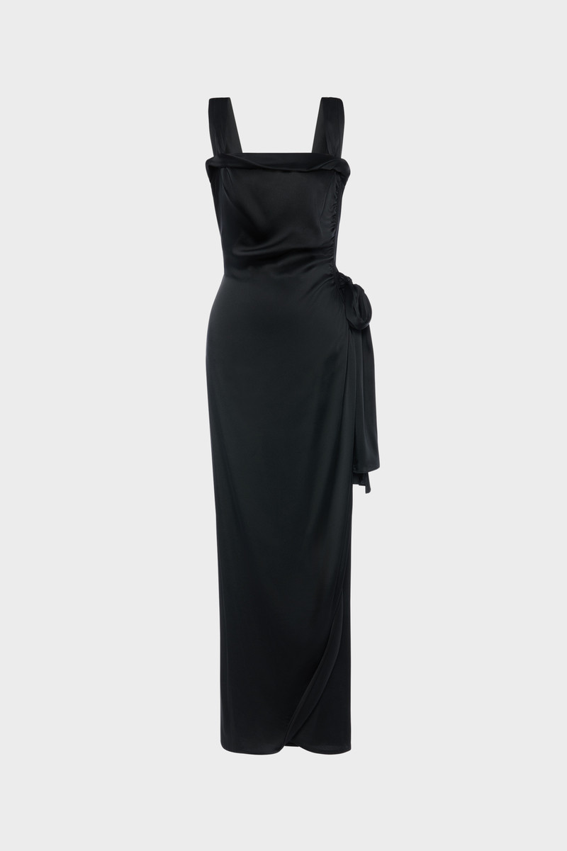 Silk satin maxi dress 1