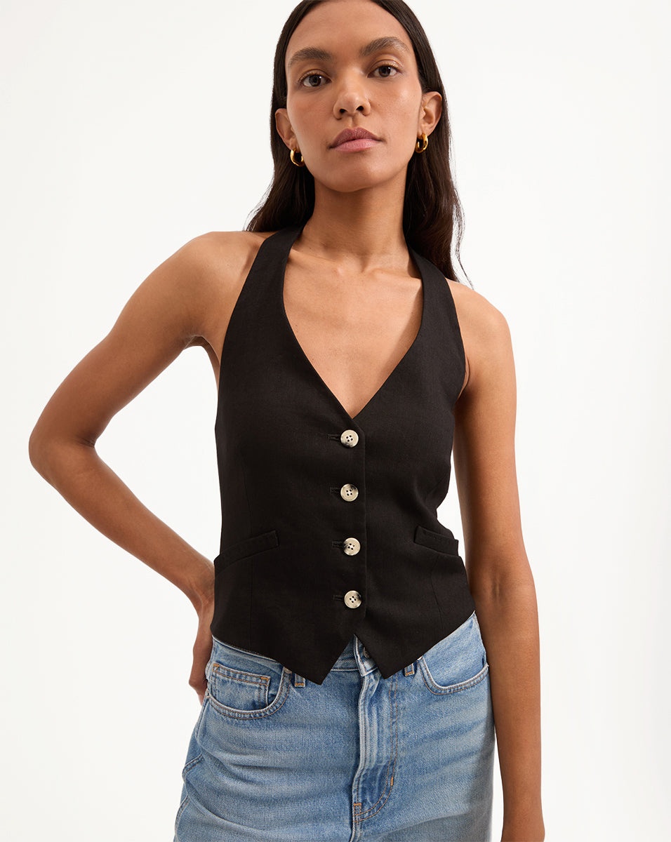 ARABELLA STRETCH-LINEN VEST - 2