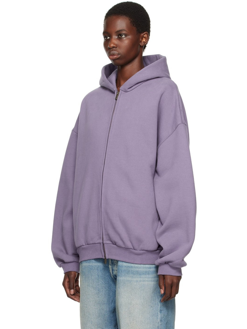 ESSENTIALS Purple Full-Zip Hoodie outlook
