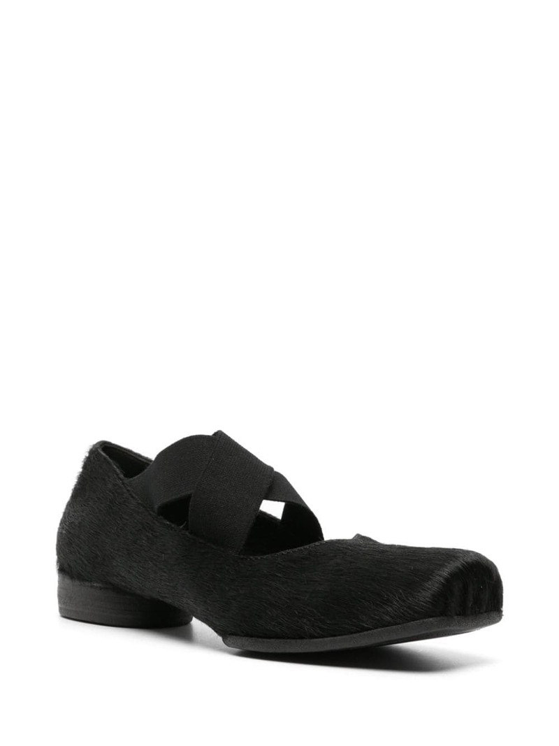 UMA WANG brushed-effect leather ballerina shoes outlook