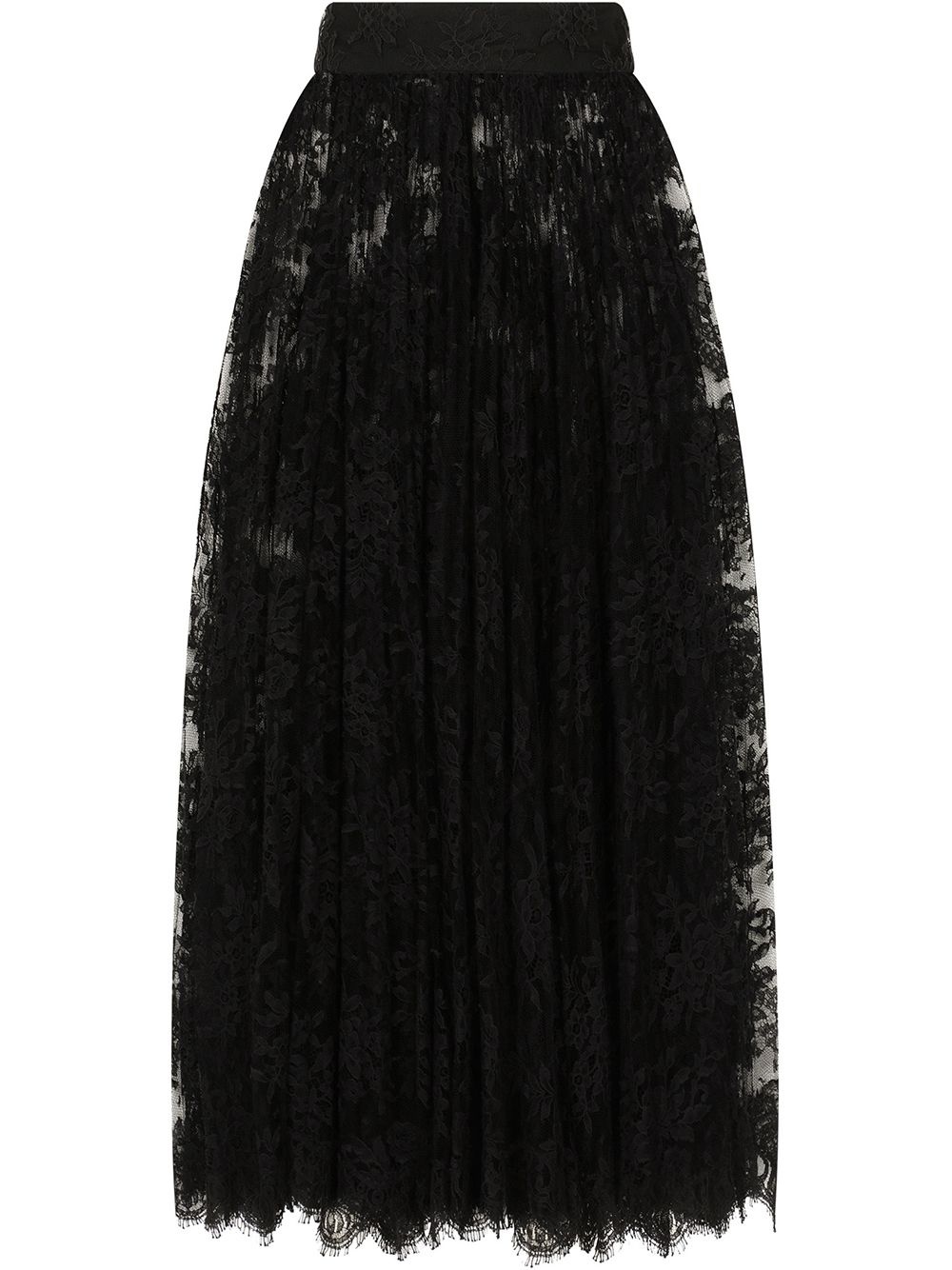 sheer lace midi skirt - 1