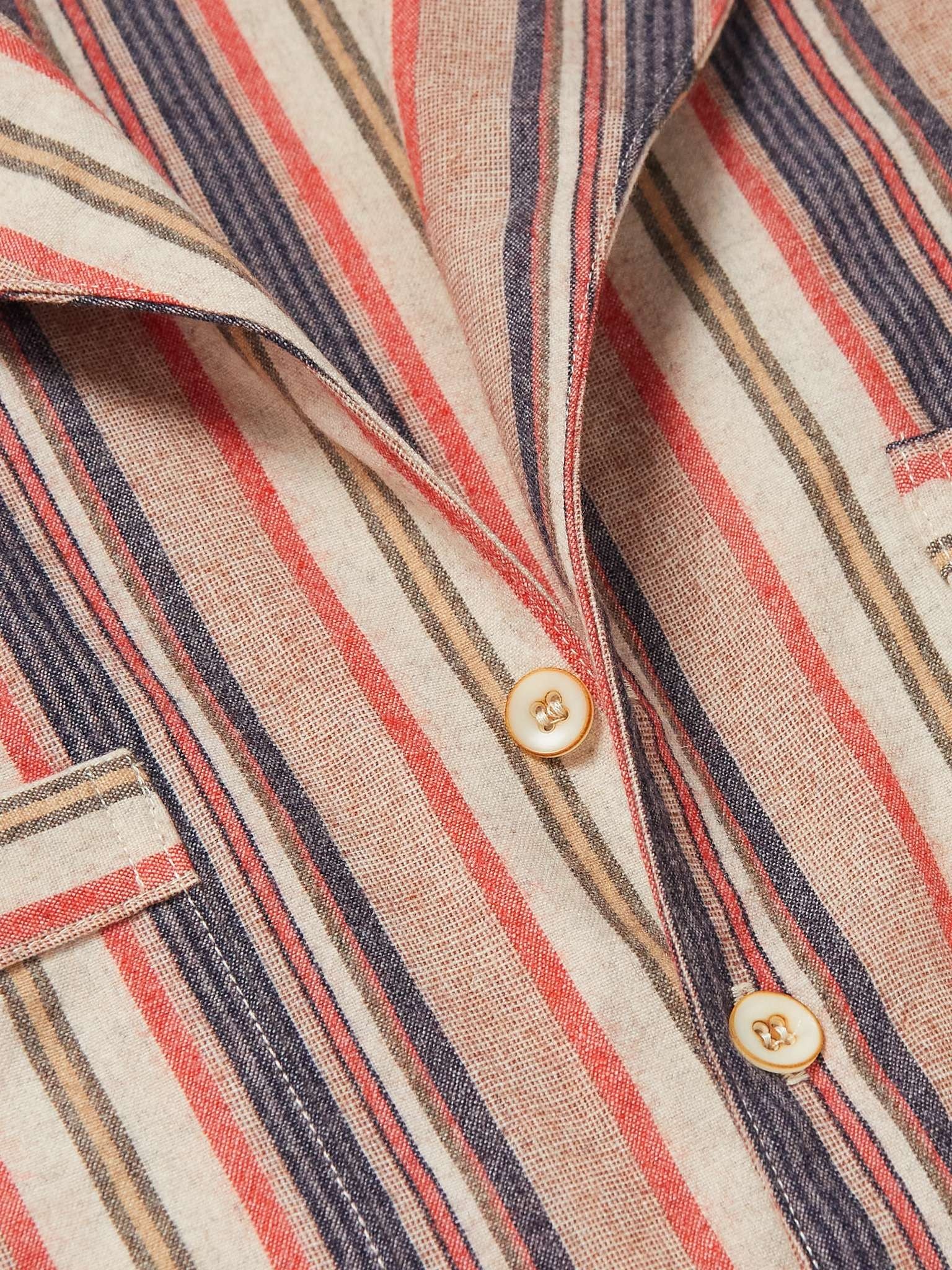 Striped Cashmere-Blend Flannel Shirt - 5