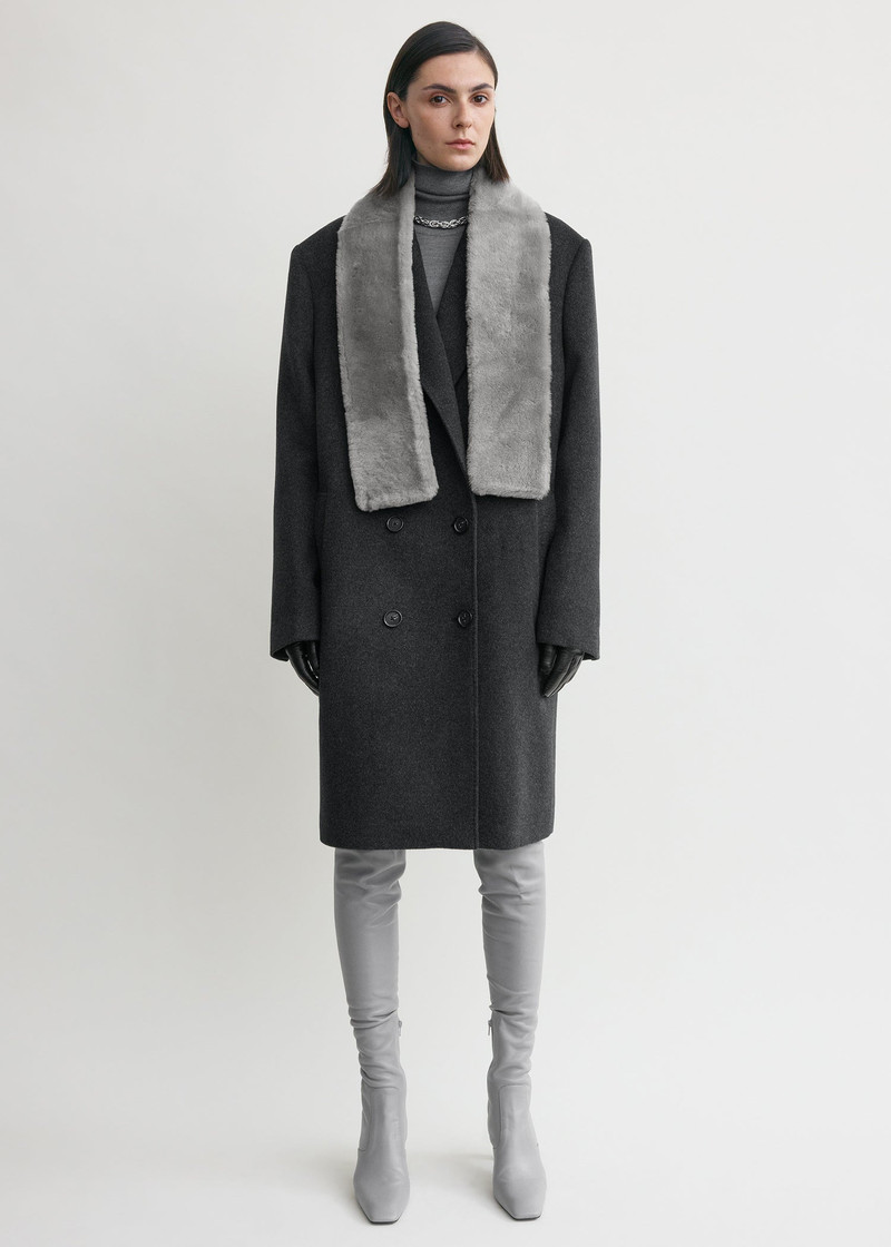 Shearling tuxedo scarf grey 3