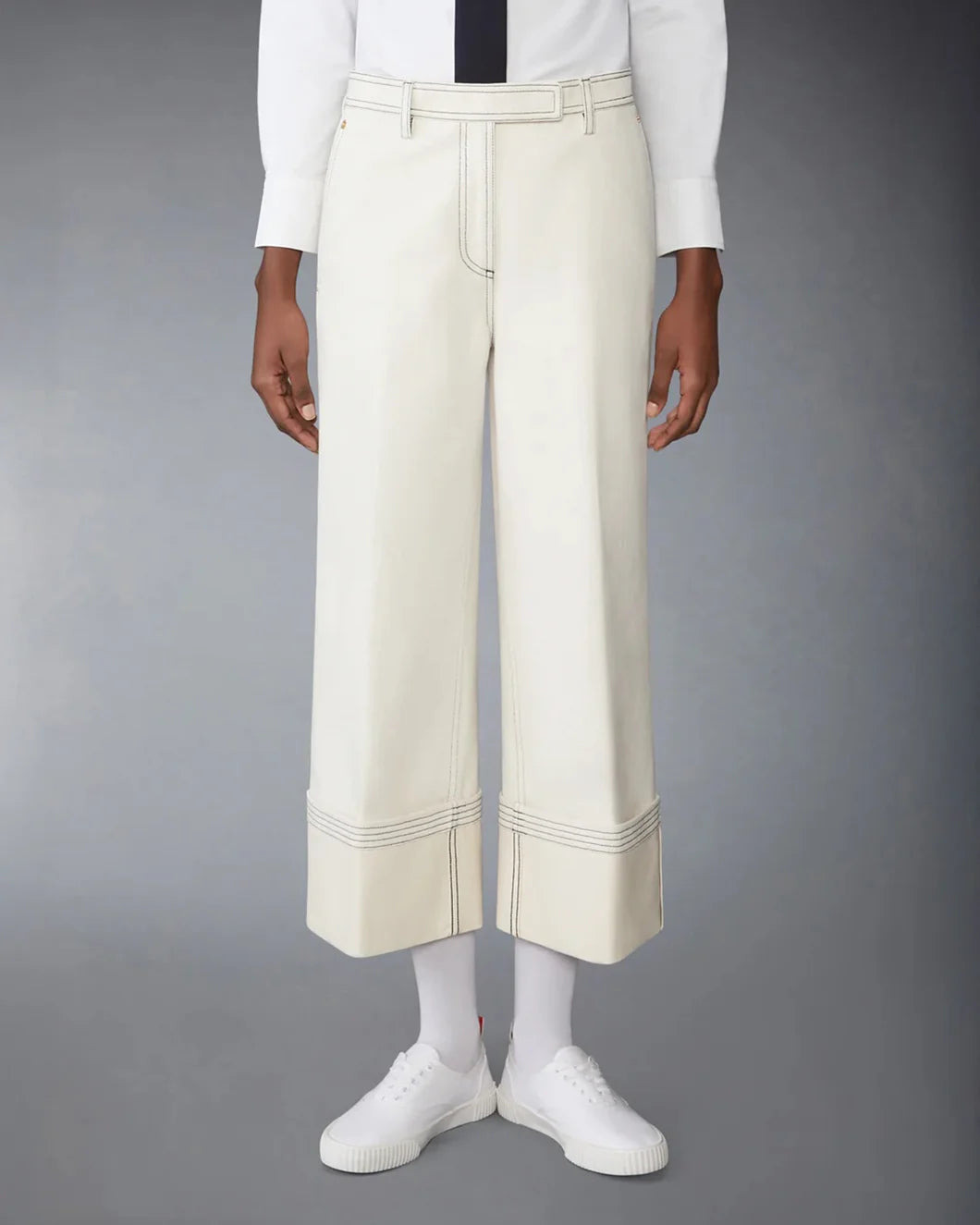 SELVEDGE DENIM WIDE LEG TROUSER - 2
