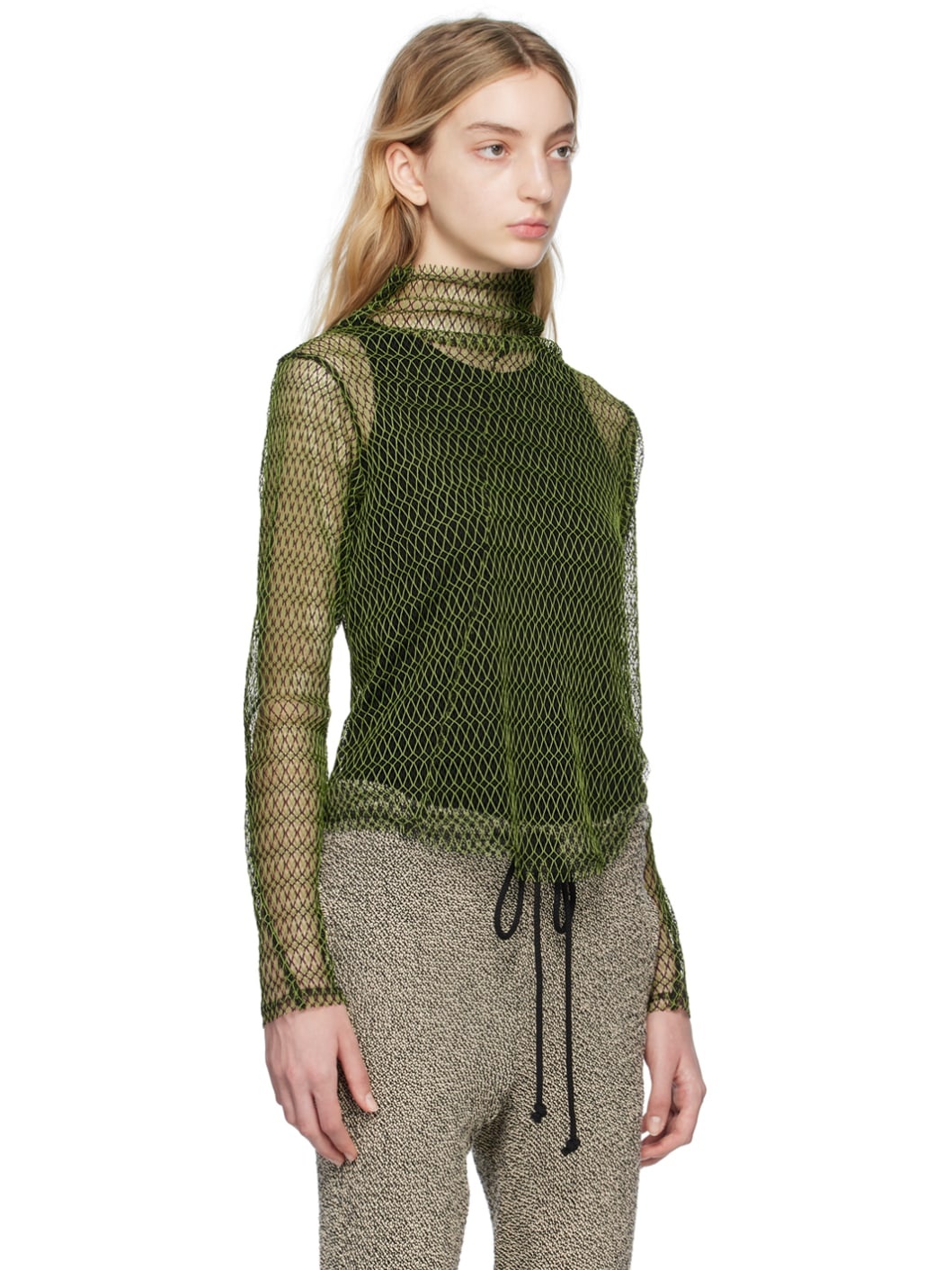 Green & Black Twisted Turtleneck - 2