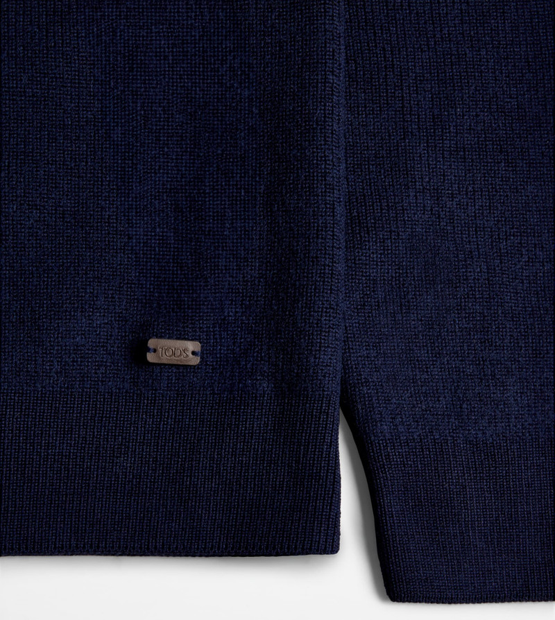 Tod's MOCK TURTLENECK WITH ZIP - BLUE outlook