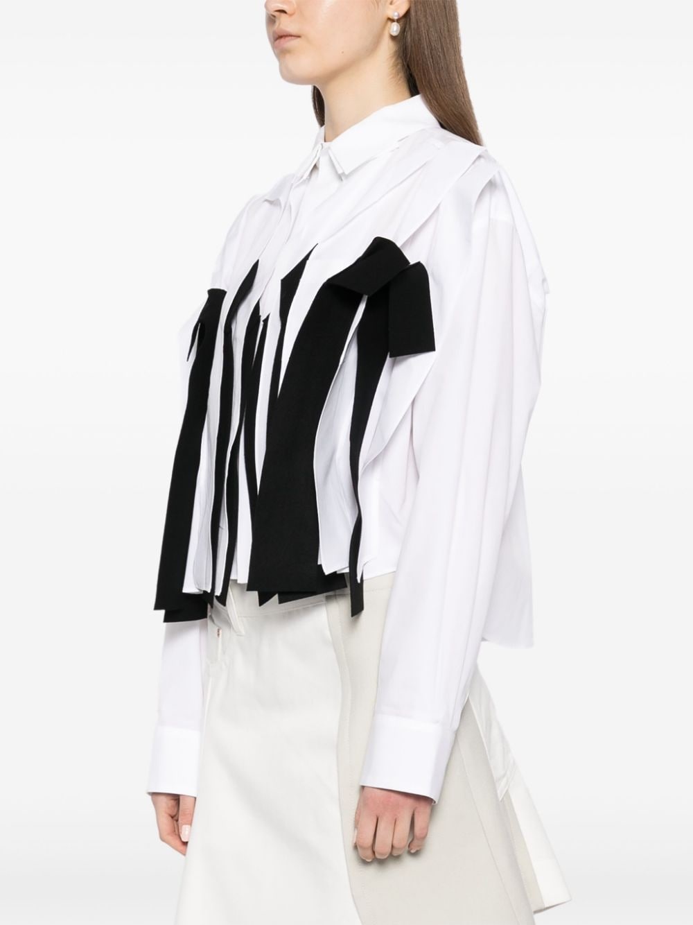 drape pleats detail shirt - 3