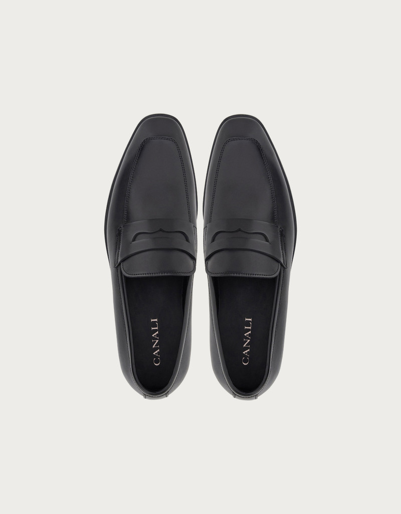 PENNY LOAFER IN BLACK ROUGH CALFSKIN 4