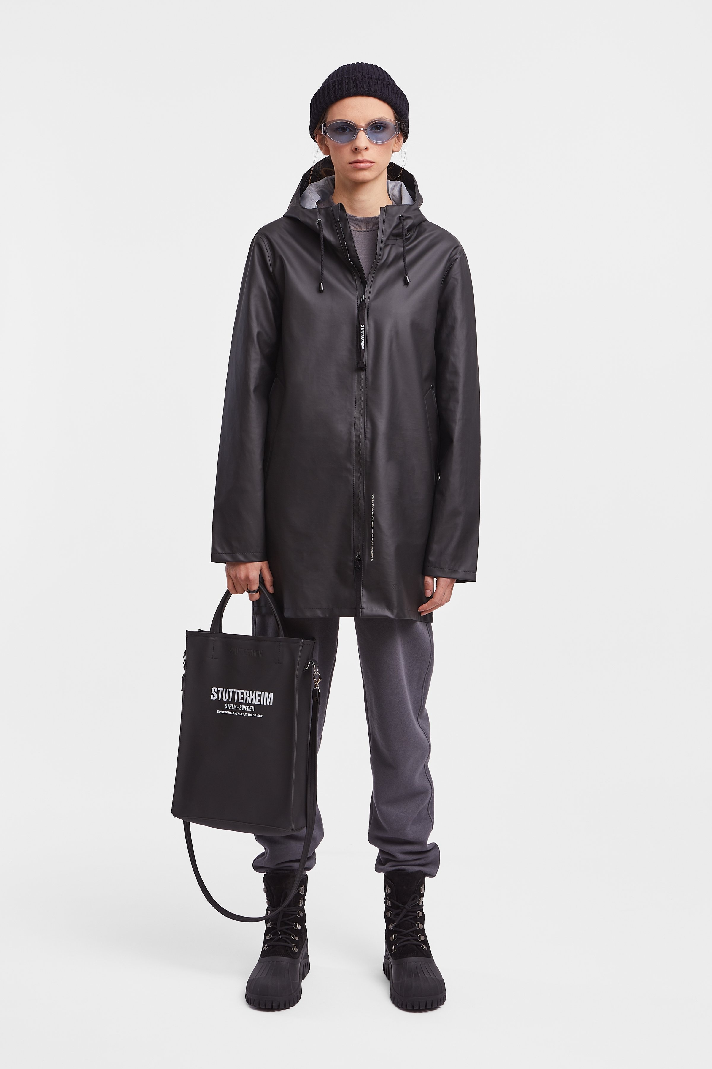 Stockholm Lightweight Zip Women Raincoat Black - 2