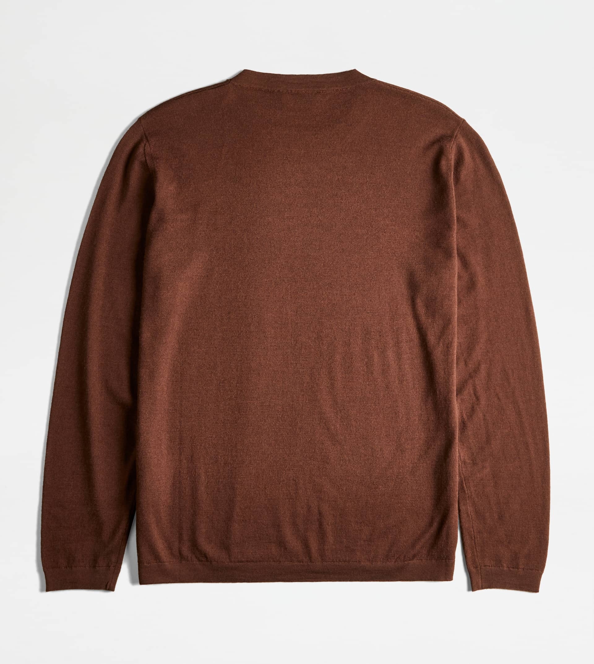 CASHMERE BLEND ROUND NECK JUMPER - BROWN - 4