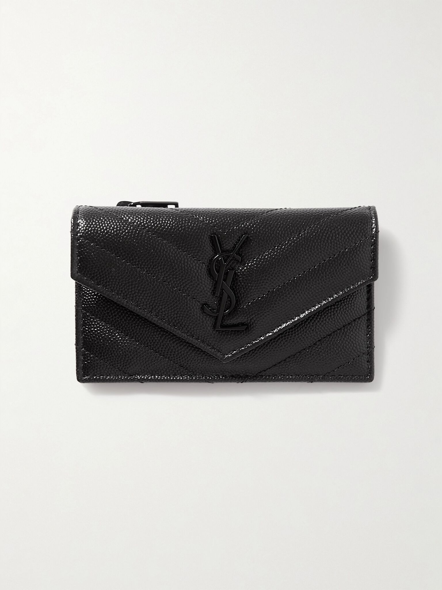 Monogramme quilted textured-leather wallet Black - 1