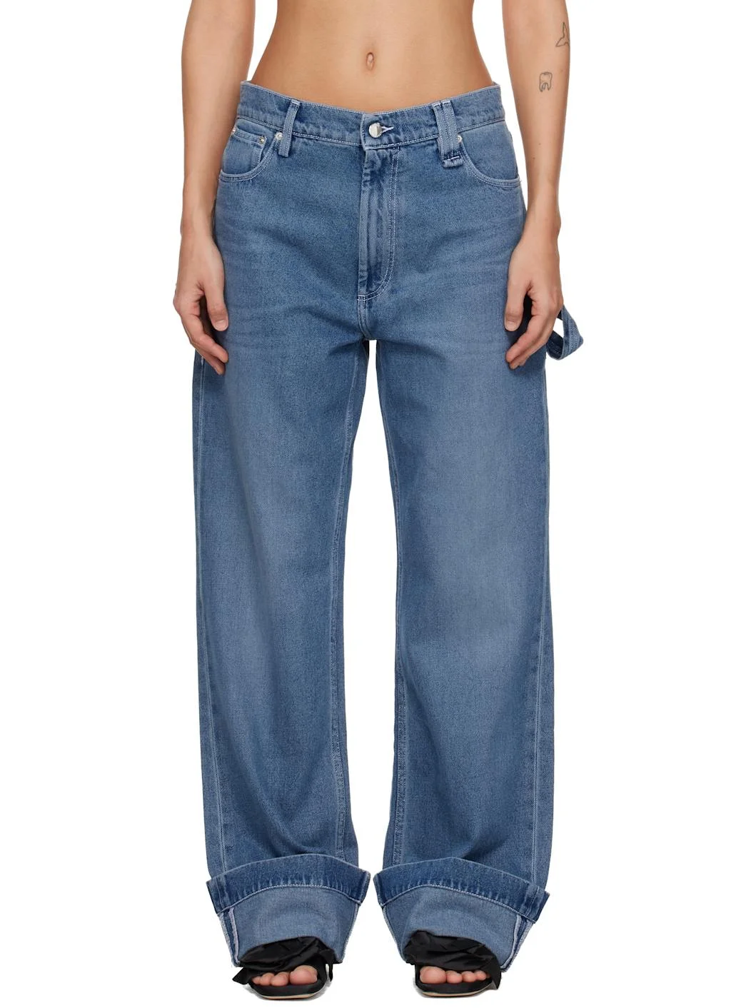 Blue Straight Leg Jeans - 1