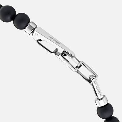 Montblanc Onyx-bead bracelet with carabiner closure in stainless steel outlook