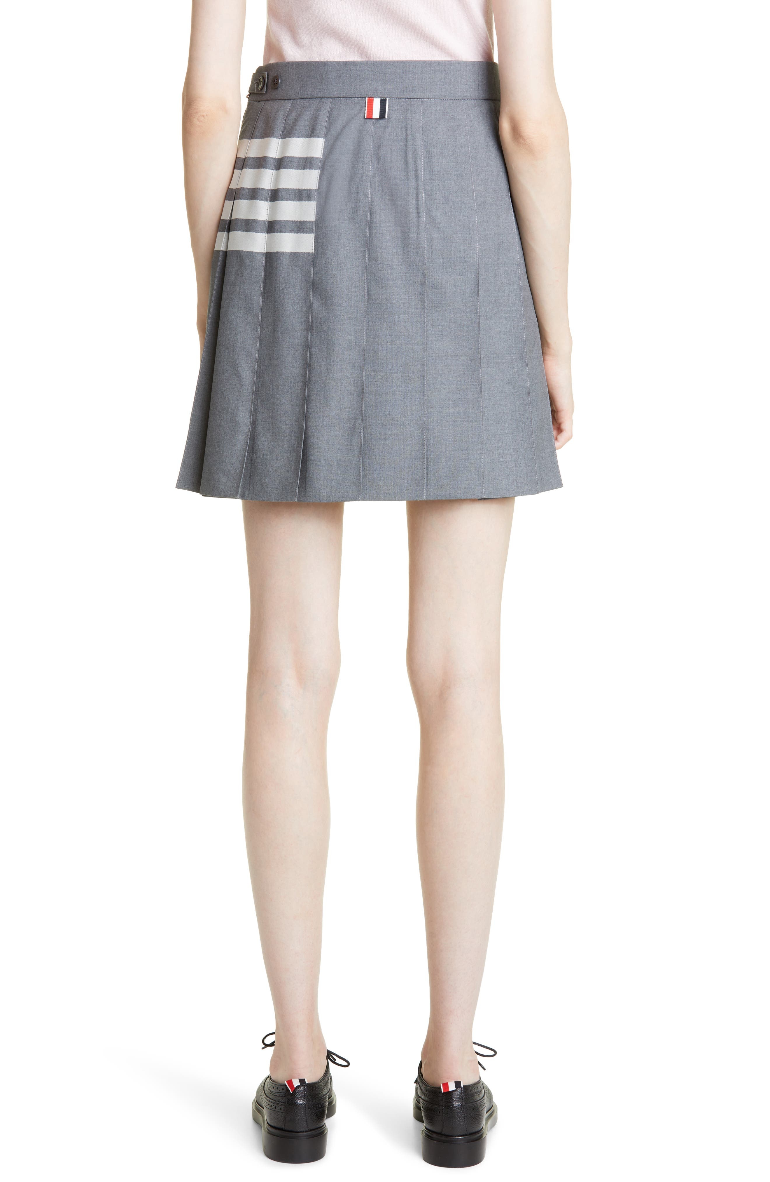Drop Back Pleated Wool Miniskirt - 2