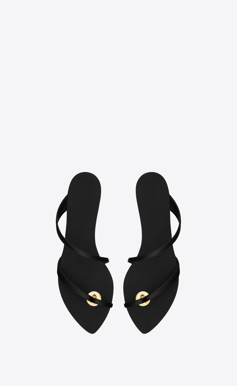 SAINT LAURENT tanger slides in satin crepe outlook
