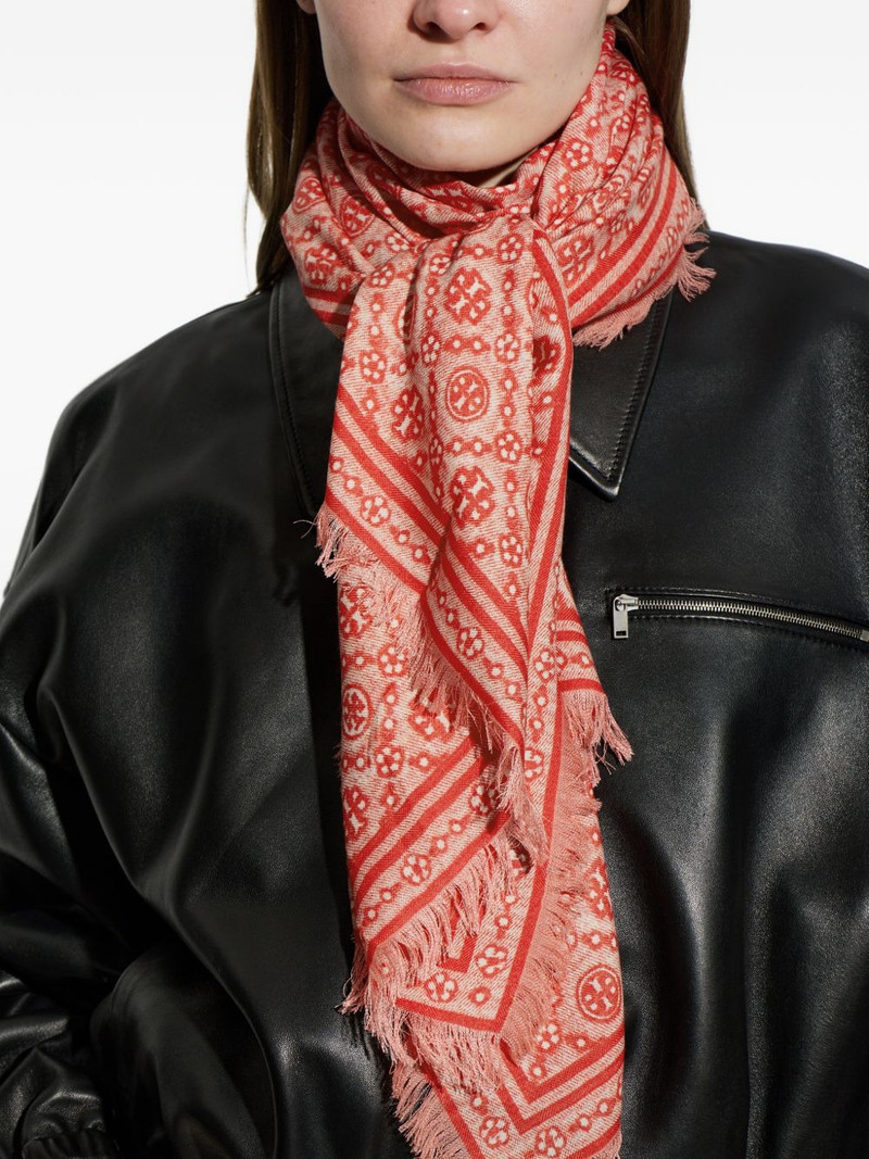 T-monogram fringed scarf 4