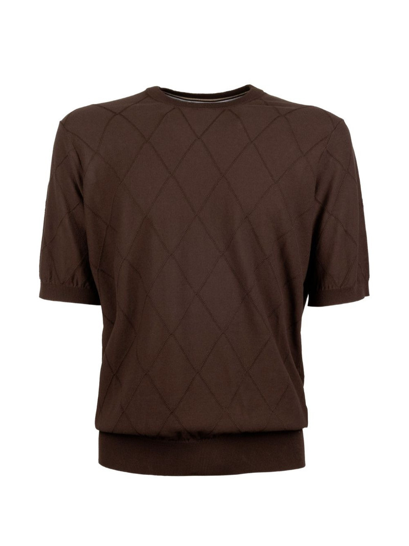 PESERICO argyle short-sleeve T-shirt outlook