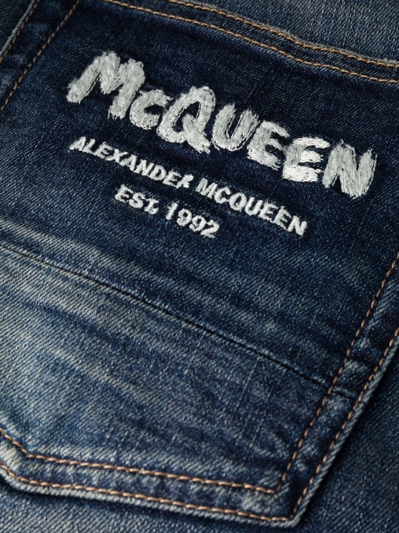 McQueen Graffiti denim jeans - 7