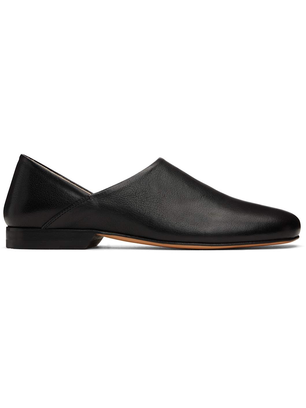 Black Leather Slippers - 1