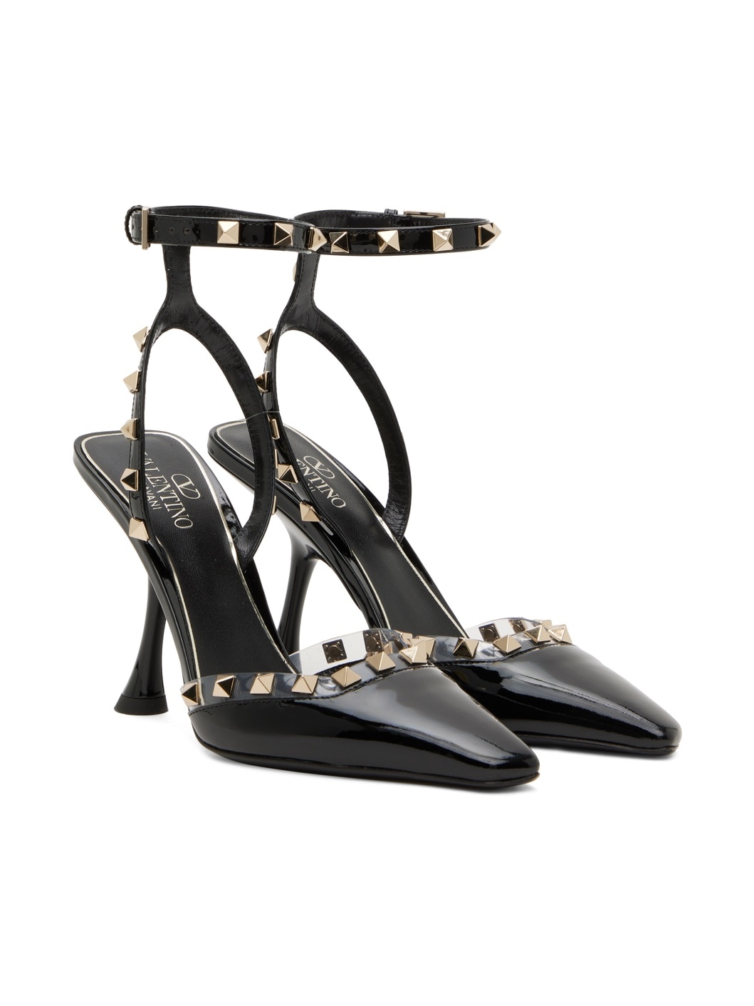 Black Rockstud Couture Heels - 4