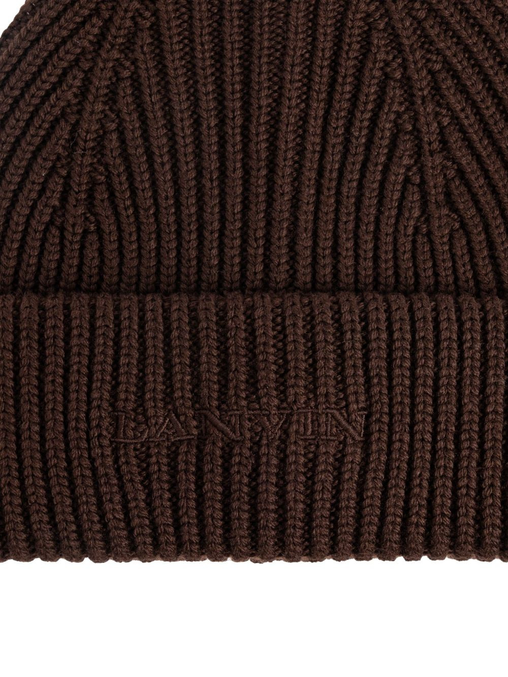 ribbed logo beanie - 3