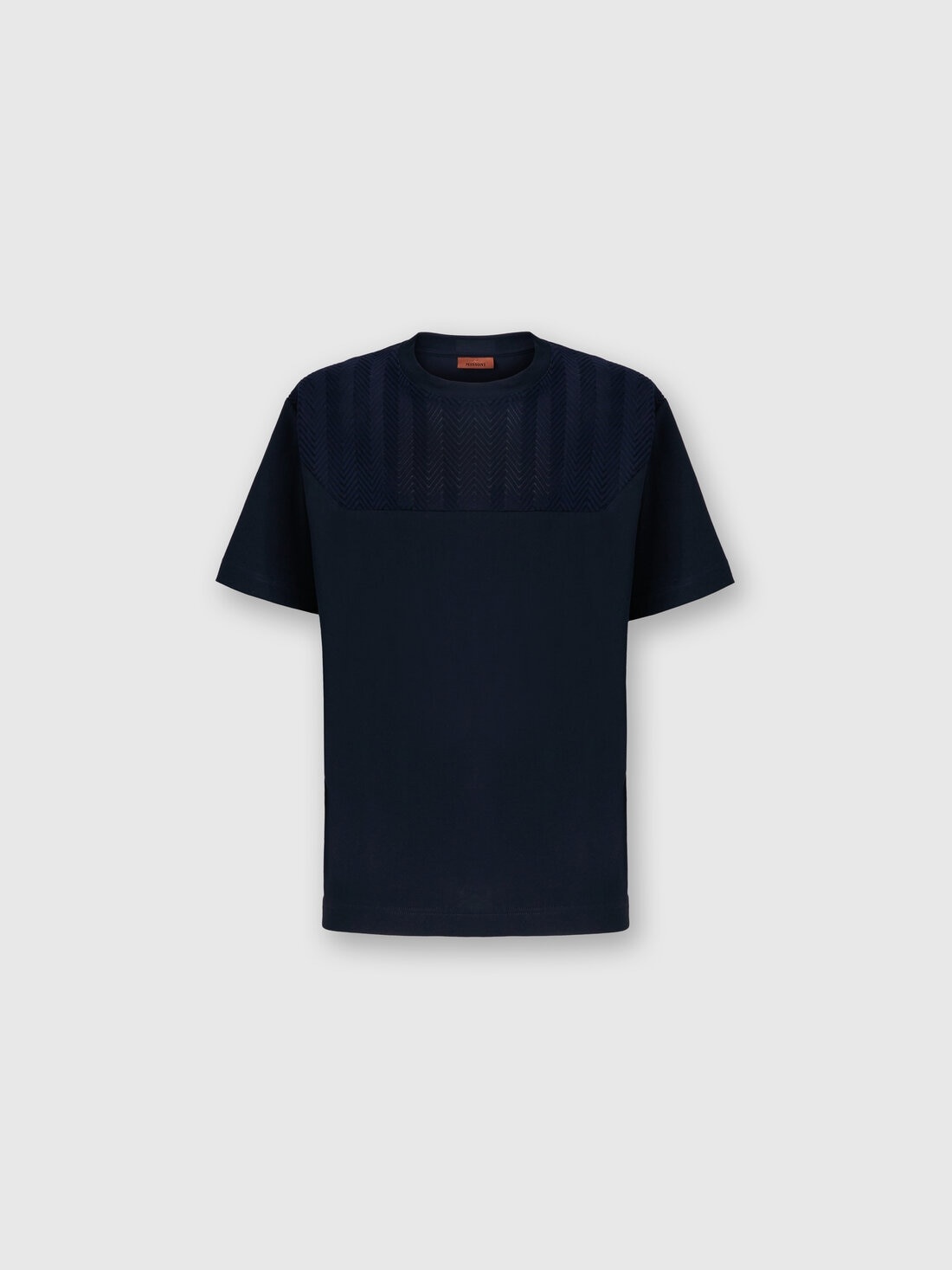 Cotton jersey T-shirt with zigzag insert - 1