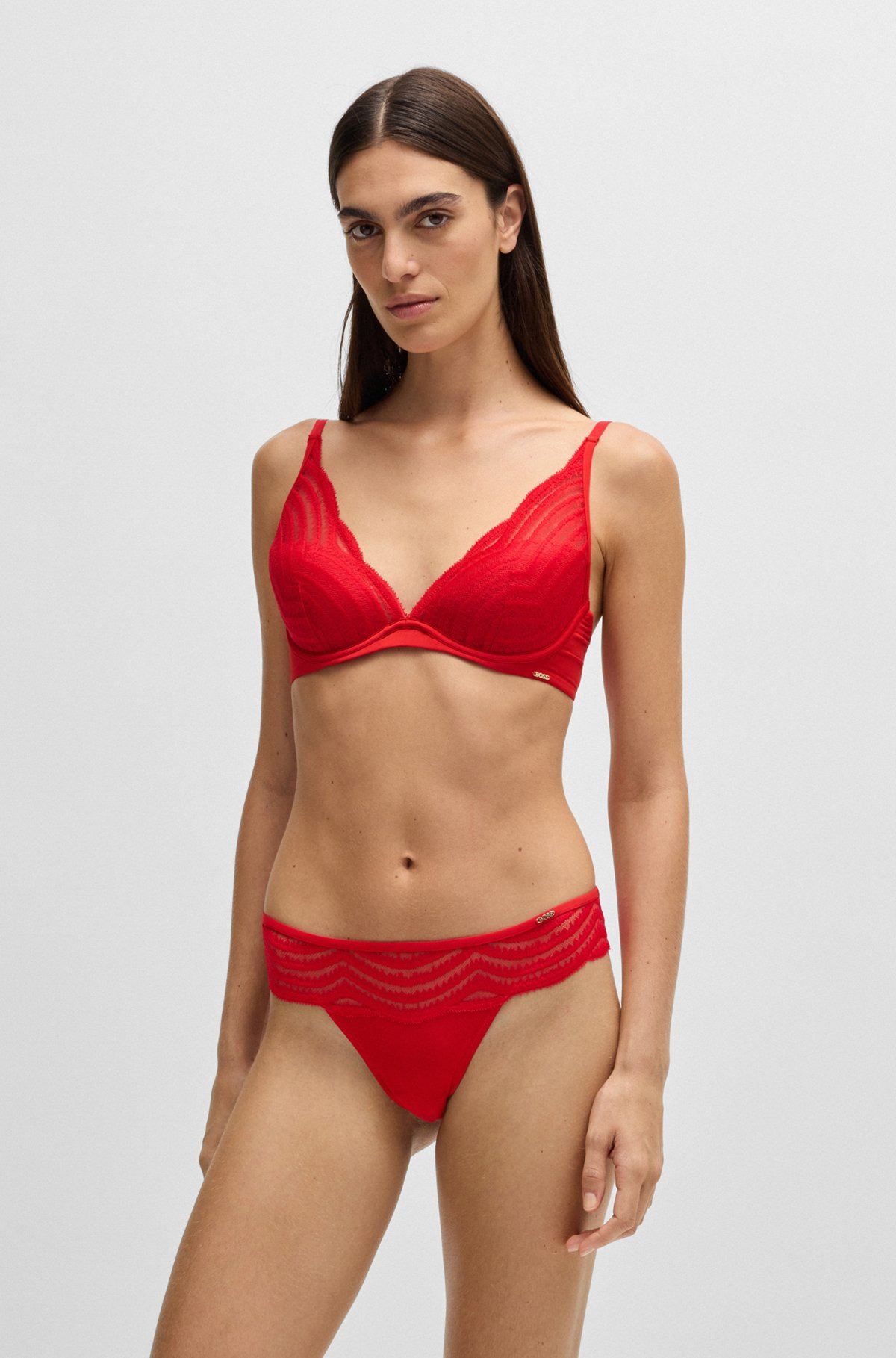 LACE-TRIM THONG WITH LOGO DETAIL - 2