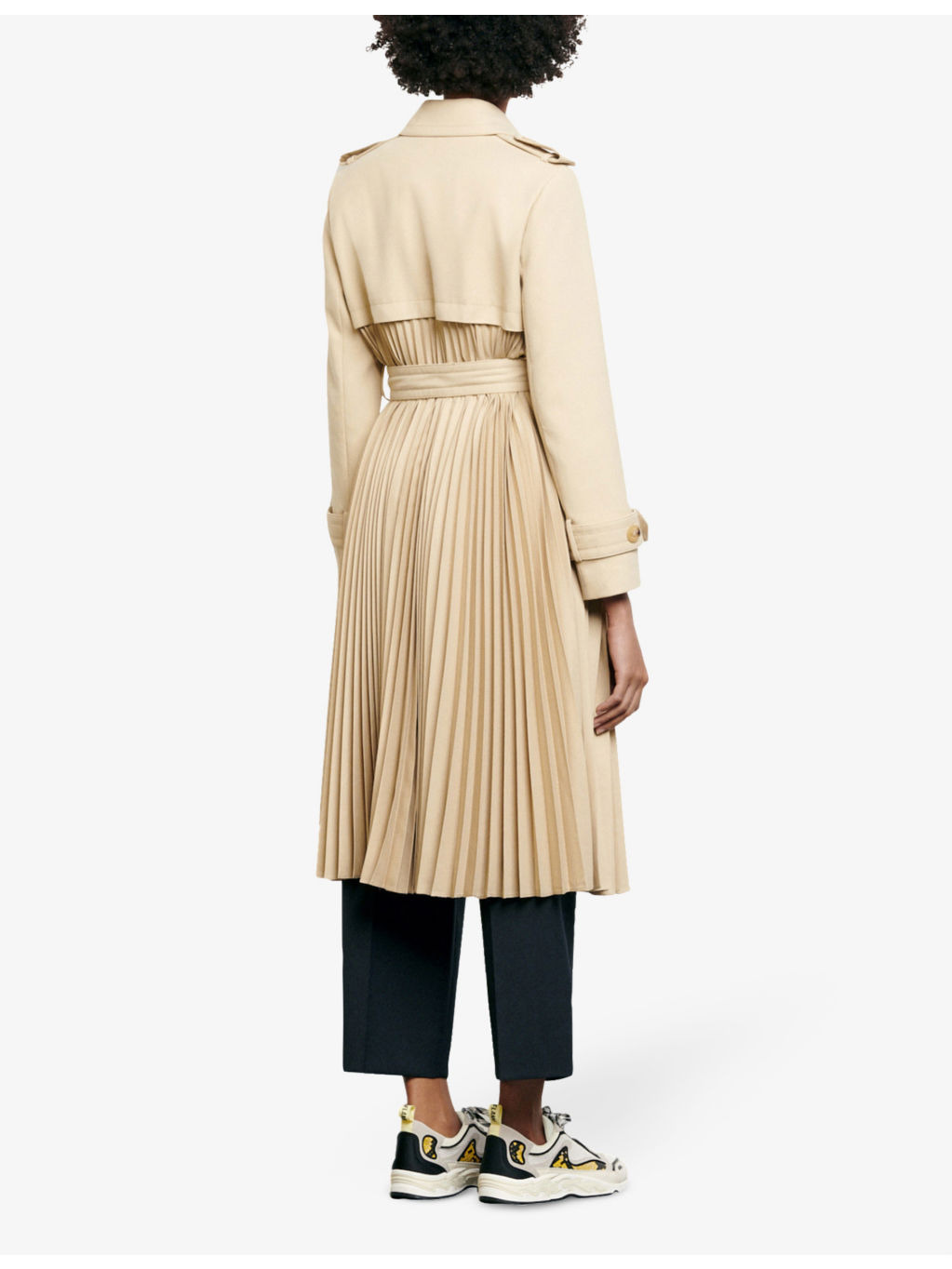 Vino belted satin-crepe coat - 5