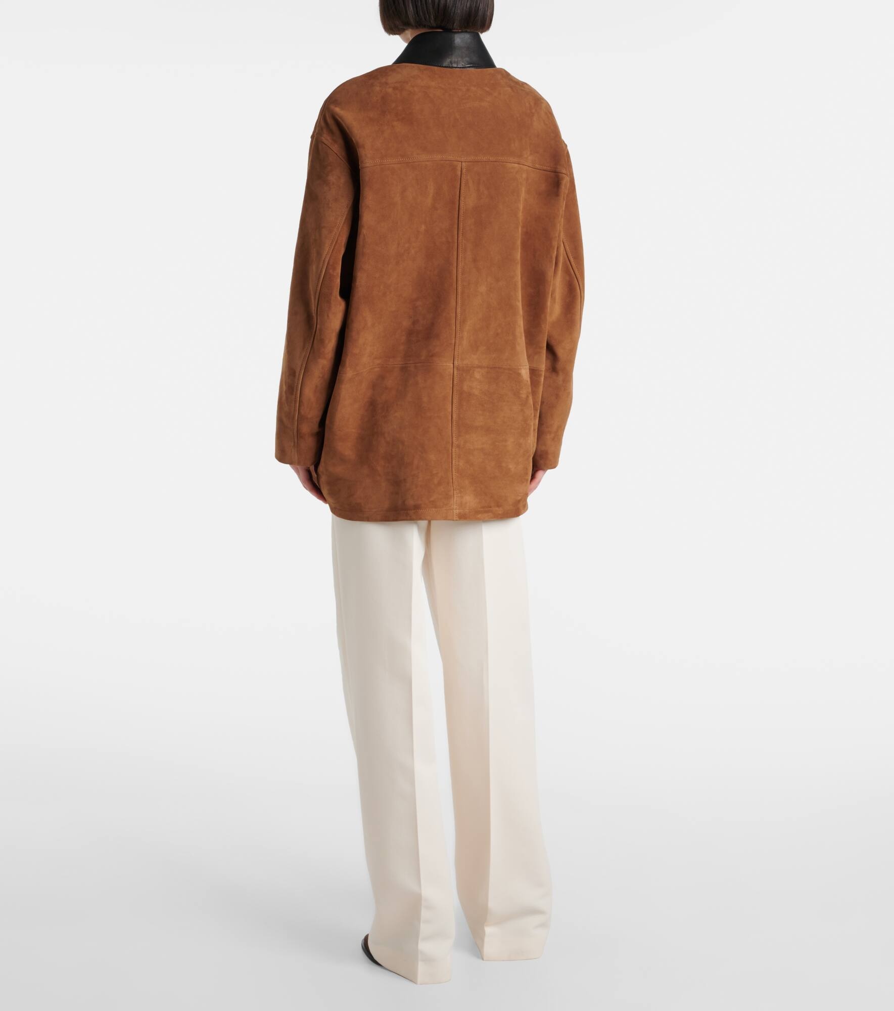 Barn leather-trimmed suede jacket - 3