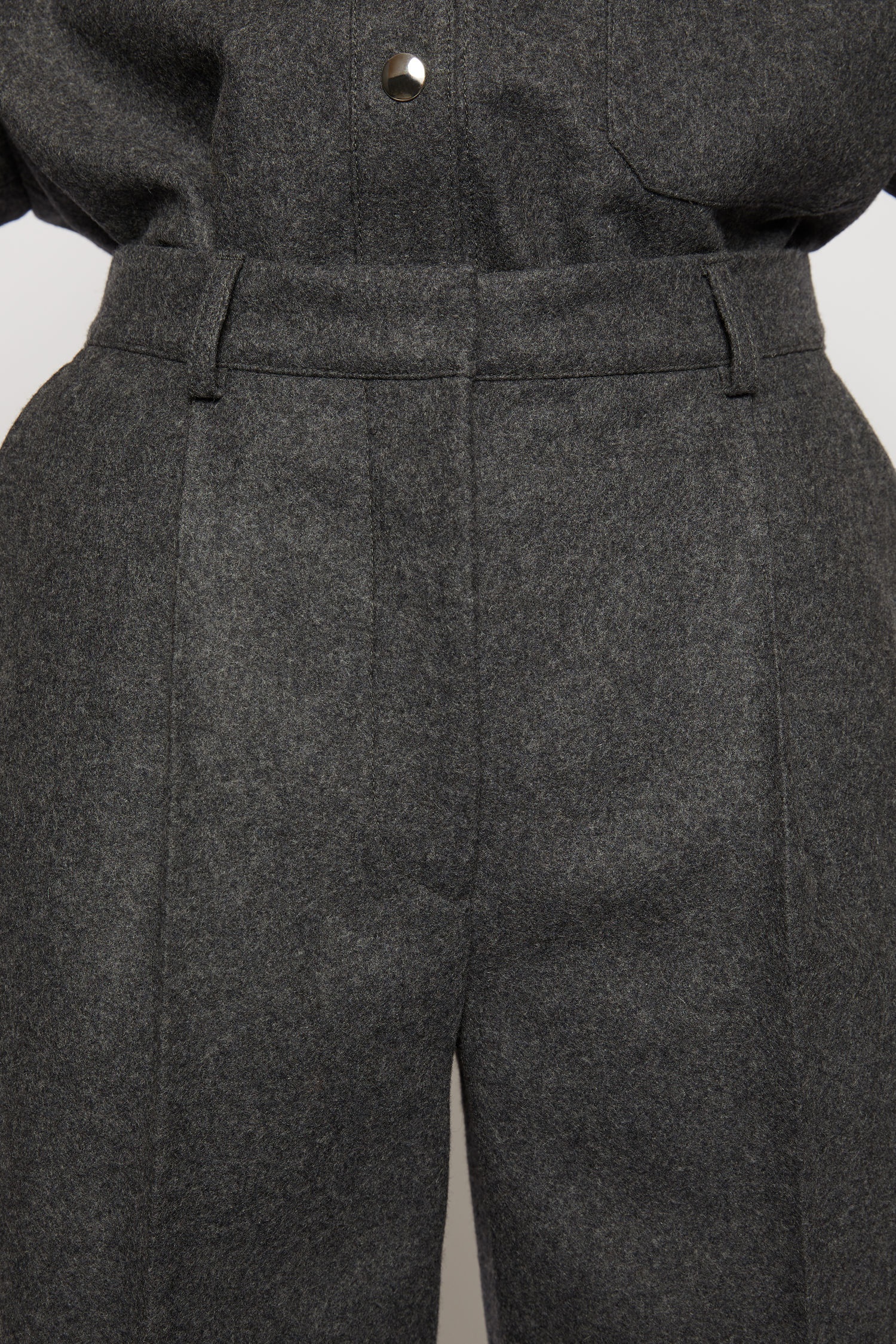 Tapered wool-blend trousers charcoal grey - 6