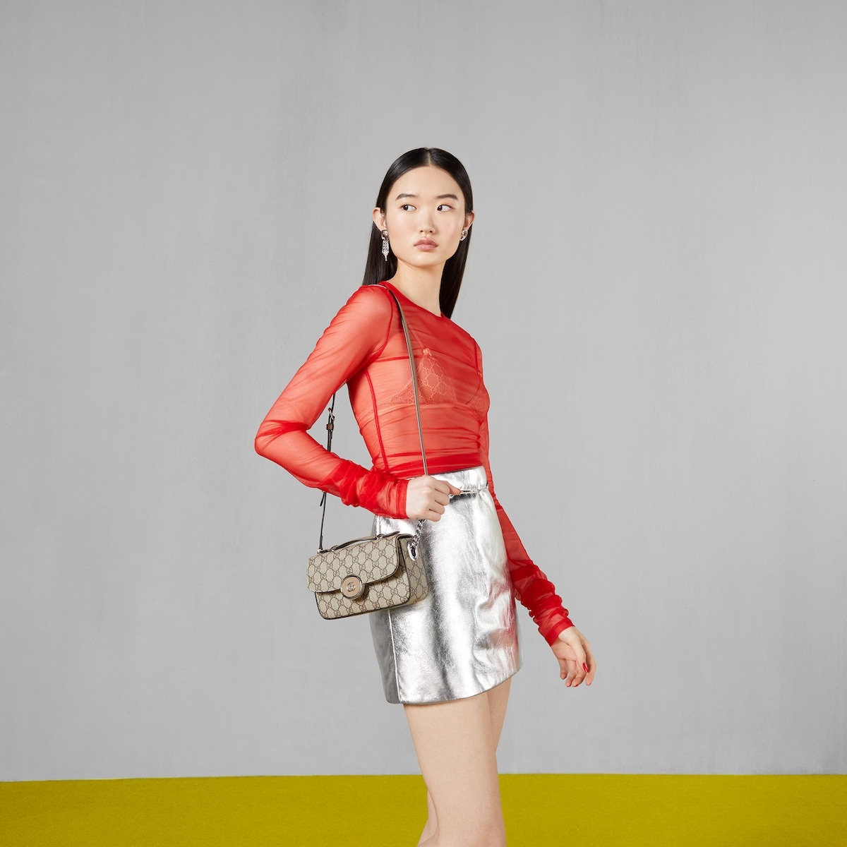 【GUCCI】Petite GG Calf Mini Shoulder Bag Gorgeous Grace GUCCI Petite GG mini shoulder bag | REVERSIBLE