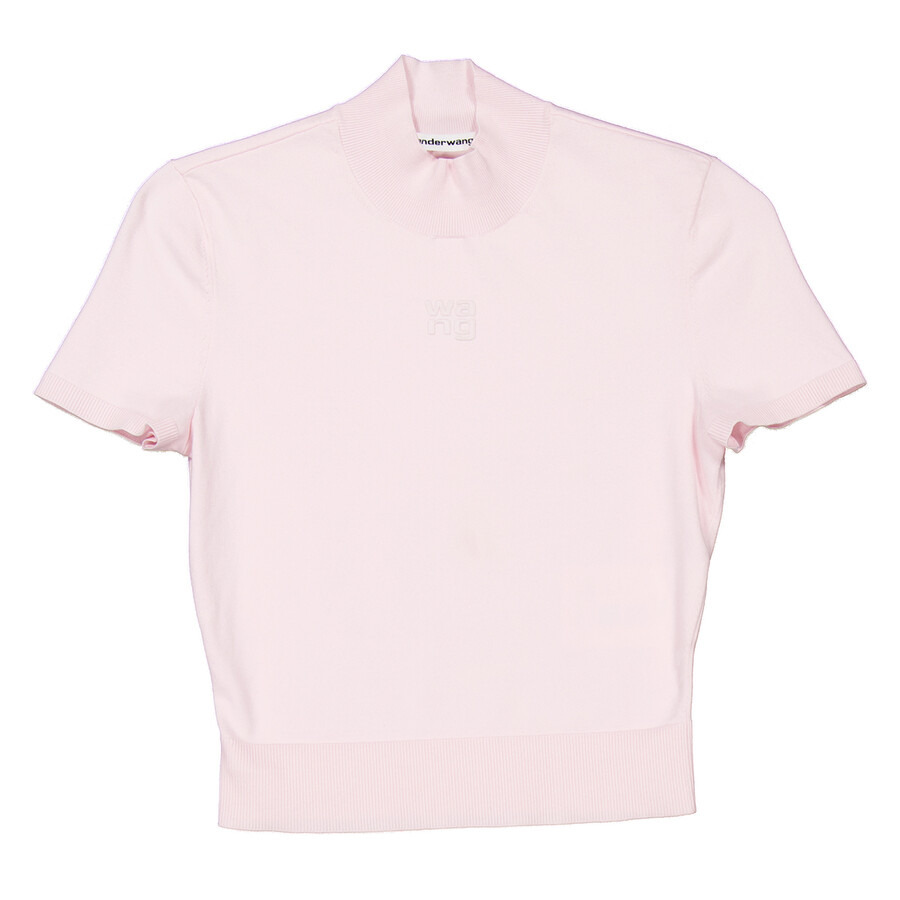 T by Alexander Wang Logo Short Sleeve Mockneck Top - 5