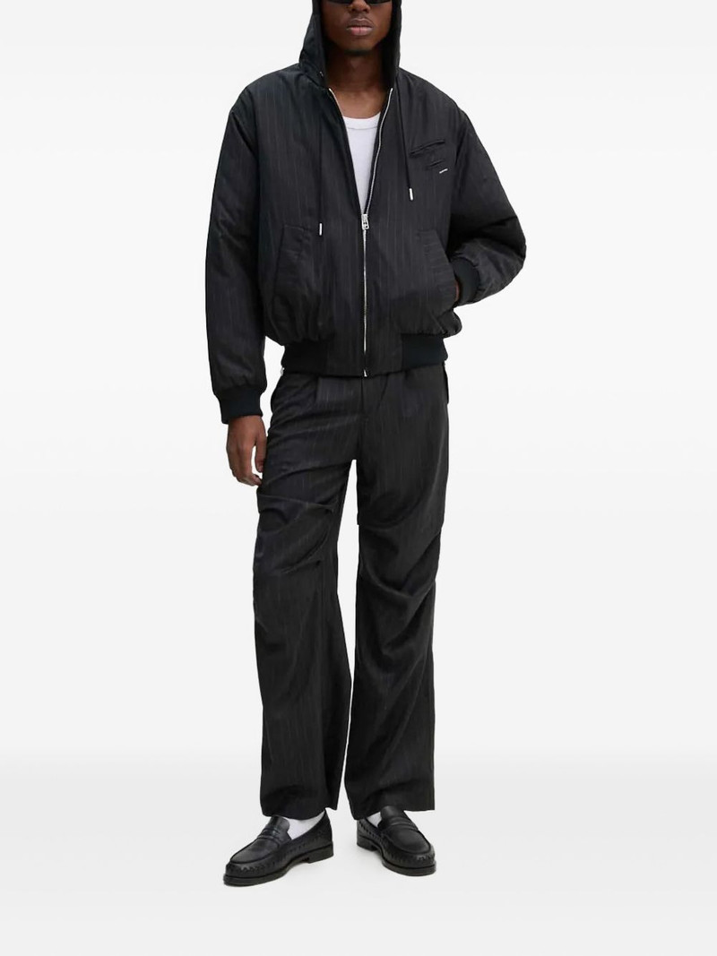 BLUEMARBLE pinstripe hooded jacket outlook