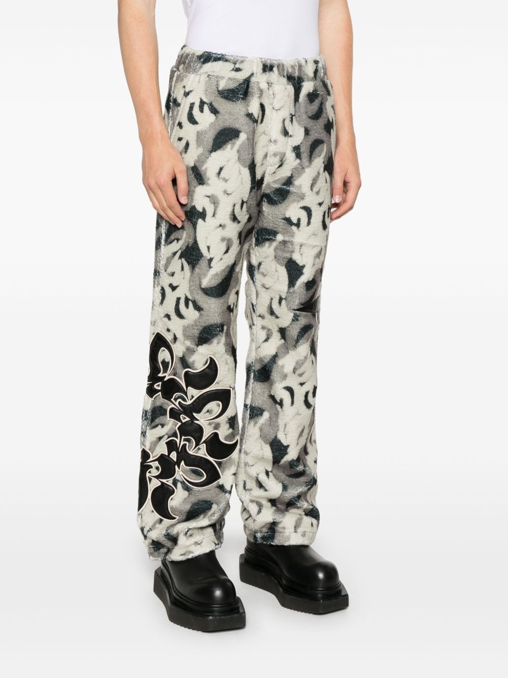 patterned fleece trousers - 3