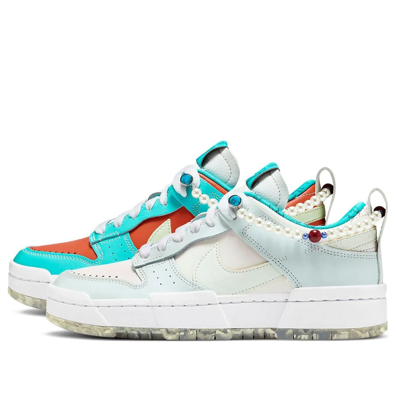 (WMNS) Nike Dunk Low Disrupt WhiteGreen Purple 'White Green' DC3282-013 - 1