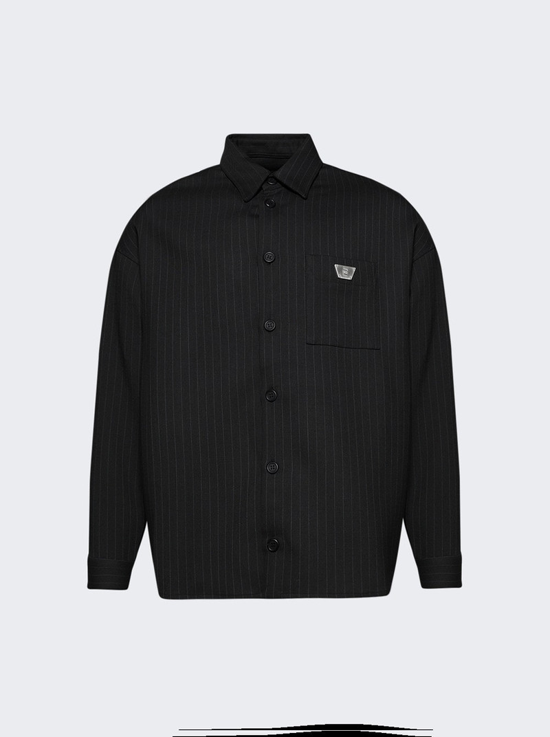 Pinstripe Overshirt Black 1