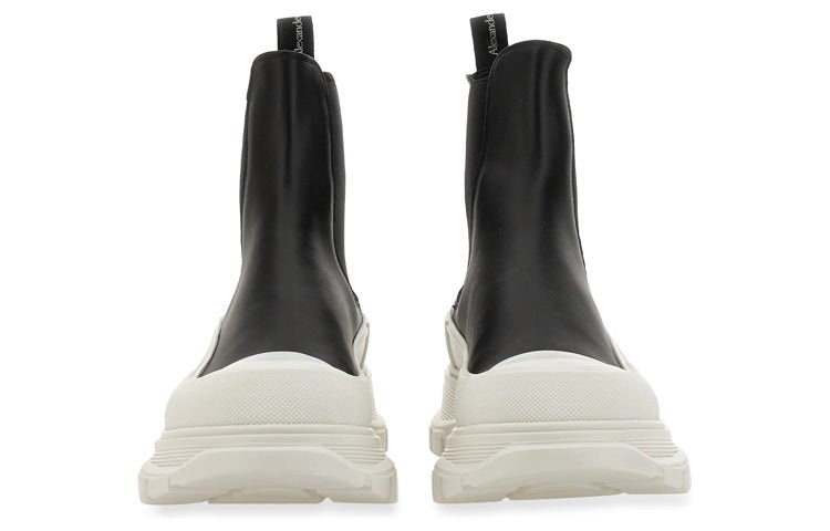 Alexander McQueen Leather Chunky Chelsea Boots 'Black White' 705672WHZ611071 - 2